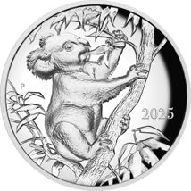2 Unze Silber Koala 2025 (Auflage: 1.500 | High Relief | Polierte Platte)