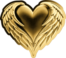 Gold Schutzengel mit Herz Münze