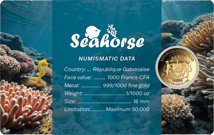 Gold Seepferdchen Münze