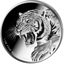 1 Unze Silber Majestätischer Tiger 2025 (Auflage: 1.000 | Polierte Platte)