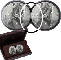 2 x 1 Unze Silber Big Five III Nashorn 2025 Doppelkapsel (Auflage: 1.000 | Polierte Platte)