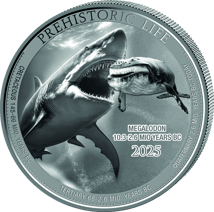 1 Unze Silber Prehistoric Life Megalodon 2025 (Auflage: 10.000)