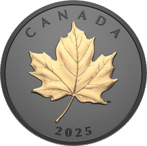 1 Unze Silber Black Elegant Maple Leaf 2025 (Auflage: 5.500 | Rhodium | teilvergoldet | Matte Proof)
