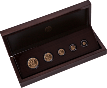 Krügerrand 5 Goldmünzen Fractional Set 200 Jahre Paul Kruger Privy Mark 2025 (Auflage: 100 | Polierte Platte)