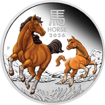 1 Unze Silber Lunar III Pferd 2026 (Auflage: 6.000 | Polierte Platte)