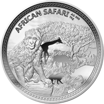 1kg Silber African Safari Affe 2020 (Auflage: 100 | Polierte Platte | Zertifikat Nr. 100)