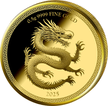 0,5g Gold China Drache 2025 (Auflage: 5.000 | Polierte Platte)