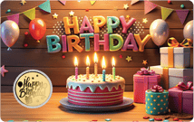 Gold Happy Birthday Kuchen Münze