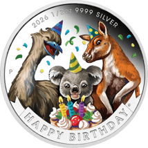 1/2 Unze Silber Happy Birthday 2026 (Polierte Platte)