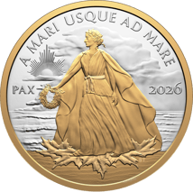 1 Unze Silber Canada Peace Dollar 2026 (Auflage: 8.000 | teilvergoldet | Polierte Platte)