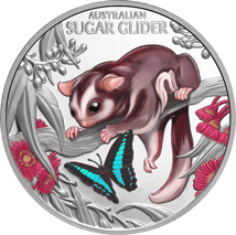 1 Unze Silber Baby Sugar Glider Cute & Cuddly 2026 (Auflage: 1.000 | Polierte Platte)