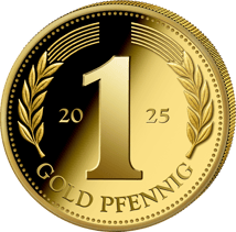 1 Unze Silber "Gold Pfennig" 2025 (Auflage: 5.000 | vergoldet | Polierte Platte)