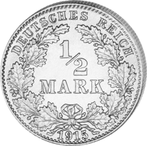 Deutschland Kaiserreich 1/2 Mark Silbermünze