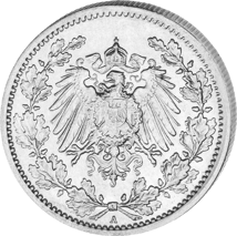Deutschland Kaiserreich 1/2 Mark Silbermünze