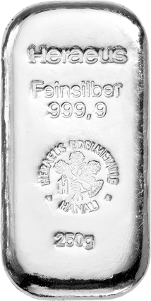 250g Silberbarren Heraeus