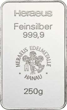 250g Silberbarren Heraeus