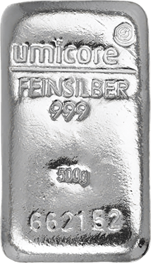 500g Silberbarren Umicore