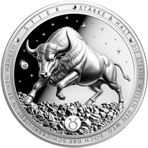 1 Unze Silber Sternzeichen Stier 2026 (Auflage: 5.000 | Diamant | Polierte Platte)