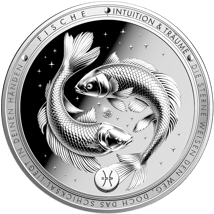 1 Unze Silber Sternzeichen Fische 2026 (Auflage: 5.000 | Diamant | Polierte Platte)