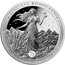 1 Unze Silber Sternzeichen Jungfrau 2026 (Auflage: 5.000 | Diamant | Polierte Platte)