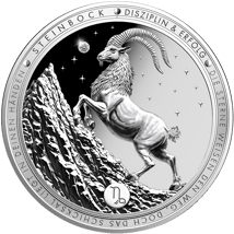 1 Unze Silber Sternzeichen Steinbock 2026 (Auflage: 5.000 | Diamant | Polierte Platte)