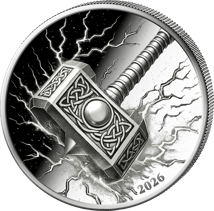1 Unze Silber Thors Hammer Mjölnir 2026 (Auflage: 1.000 | Polierte Platte)