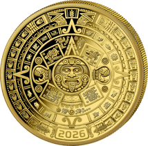 1 Unze Silber Aztekenkalender 2026 (Auflage: 5.000 | vergoldet)