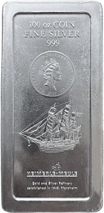 100 Unze Silber Münzbarren Cook Islands