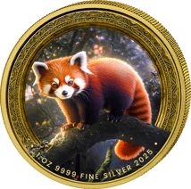 1 Unze Silber Roter Panda 2025 (Auflage: 100 | teilvergoldet)