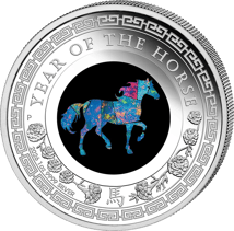 1 Unze Silber Lunar III Pferd 2026 (Auflage: 6.000 | Opal | Polierte Platte)