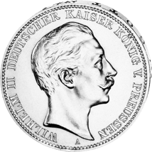 3 Mark Silbermünze Preußen Wilhelm II Deutschland Kaiserreich (verschiedene Jahrgänge)