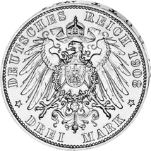 3 Mark Silbermünze Preußen Wilhelm II Deutschland Kaiserreich (verschiedene Jahrgänge)
