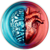 2 Unze Silber Head vs Heart 2026 (Auflage: 500 | Polierte Platte)