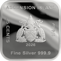 1/4 Unze Silber Square Coin Ascension Island