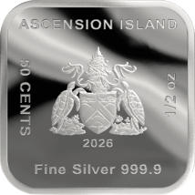 1/2 Unze Silber Square Coin Ascension Island