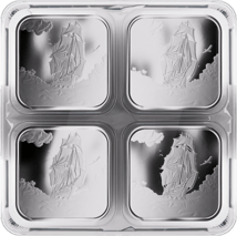 100 x 1/10 Unze Silber Square Coin Ascension Island Box