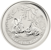 10 Unzen Silber Lunar II Hase 2011