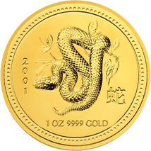 1 Unze Gold Lunar I Schlange 2001