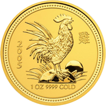 1 Unze Gold Lunar I Hahn 2005