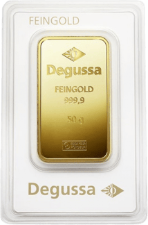 50g Goldbarren Degussa