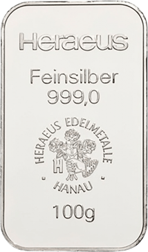 100g Silberbarren (verschiedene Hersteller)