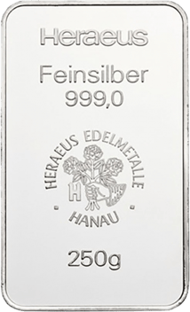 250g Silberbarren (verschiedene Hersteller)