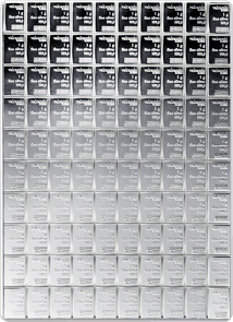 100 x 1g Silber Tafelbarren Combibarren