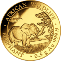 0,5 Gramm Gold Somalia Elefant 2019 PP