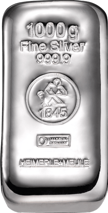 1 kg Silberbarren Heimerle und Meule (gegossen)