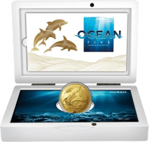 1 Unze Gold Ocean Five Delfin 2021 PP (Auflage: 100 | Polierte Platte | Zertifikat Nr. 100)