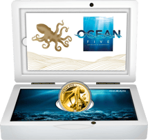1 Unze Gold Ocean Five Oktopus 2023 PP (Auflage: 100 | Polierte Platte | Zertifikat Nr. 100)