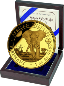 1 Unze Gold Somalia Elefant 2025 PM WMF (Auflage: 100 | Privymark World Money Fair Berlin)