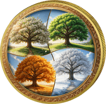 1 Unze Silber Herbst Jahreszeiten 2025 (Auflage: 100 | teilvergoldet)