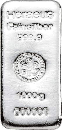 1 kg Silberbarren (Heraeus, Umicore, Degussa)